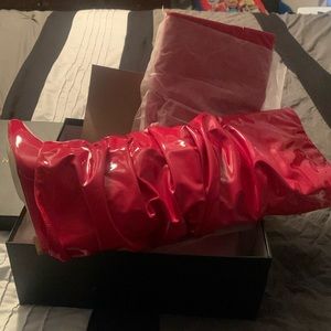 New Azalea Wang red wedge  boots